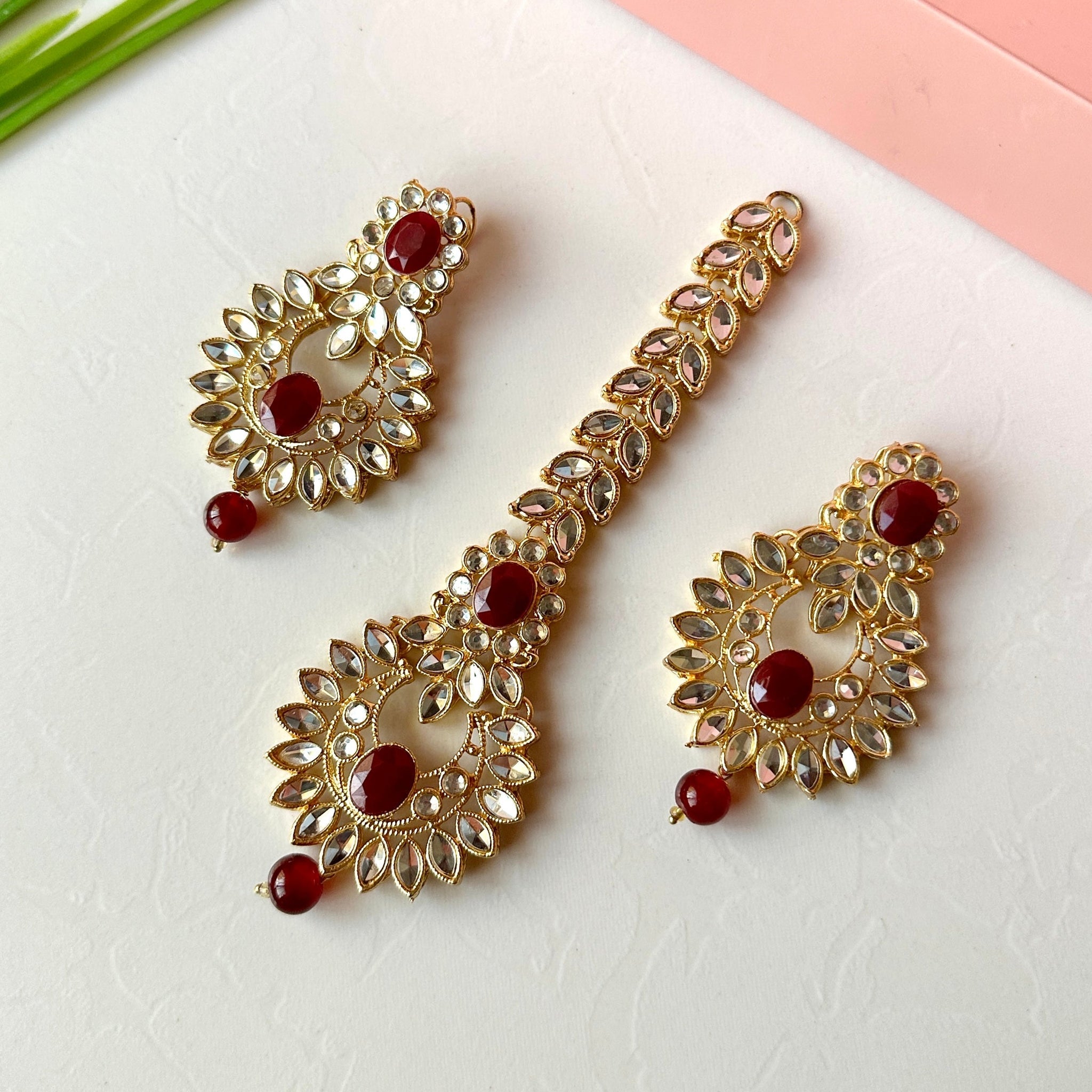 Iqra Earrings and Teeka Set – Alita Accessories